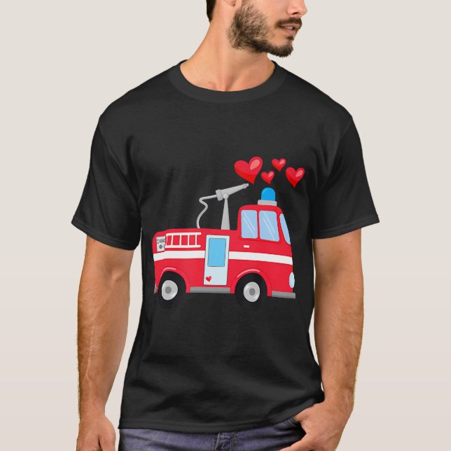 Camiseta Camión de Fuego Rojo el día de San Valentín Para N (Anverso)