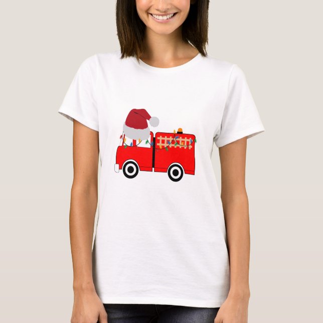 Camiseta Camión de Fuego Rojo navidades (Anverso)