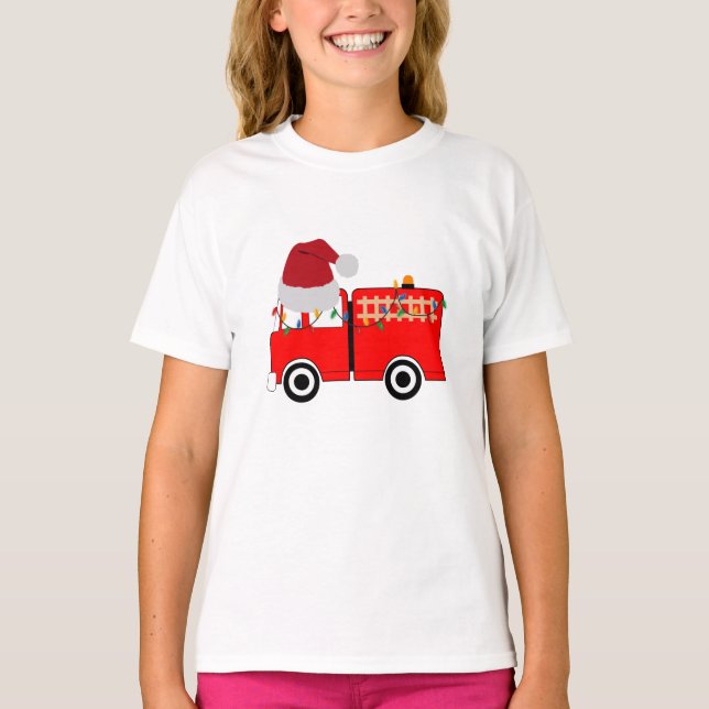 Camiseta Camión de Fuego Rojo navidades (Anverso)
