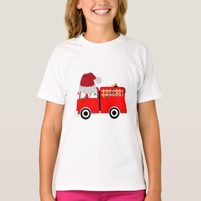 Camiseta Camión de Fuego Rojo navidades (Anverso)