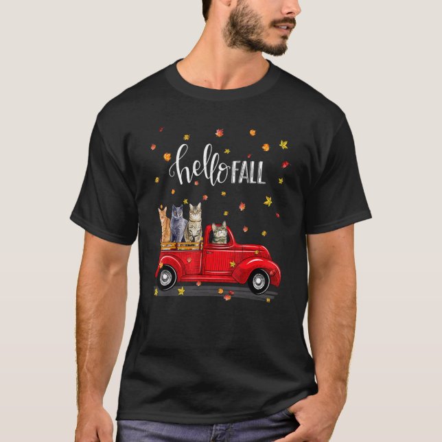 Camiseta Camión de gatos de otoño (Anverso)