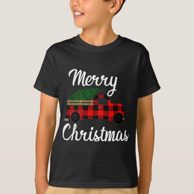 Camiseta Camión de granja Vintage de Feliz Navidad (Anverso)
