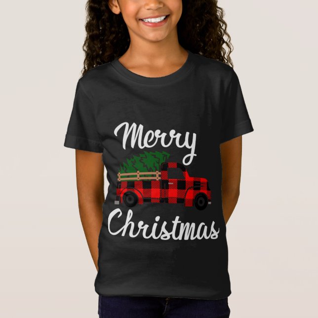 Camiseta Camión de granja Vintage de Feliz Navidad (Anverso)