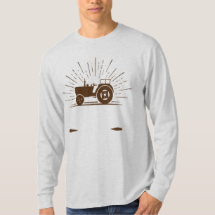 Camiseta Camión de granjeros gris y negro de manga larga bá
