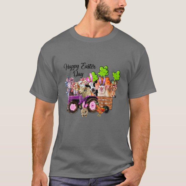 Camiseta Camión de la granja de la Pascua Pollo de cerdo de (Anverso)
