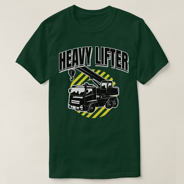 Camiseta Camión de la grúa de la construcción del elevador  (Diseño del anverso)