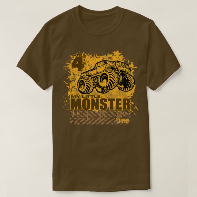 Camiseta Camión de Monster Niños Pequeños (Diseño del anverso)