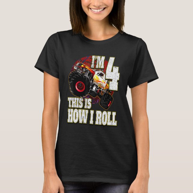 Camiseta Camión de Monstruo a los Amantes de Cumpleaños de  (Anverso)