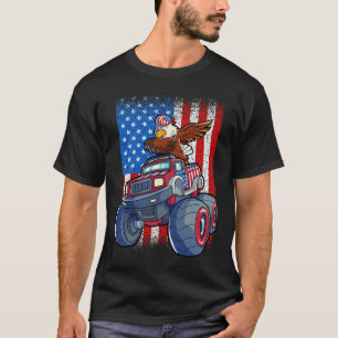 Camiseta Camión De Monstruo Águila 4 De Julio Boys Bandera 