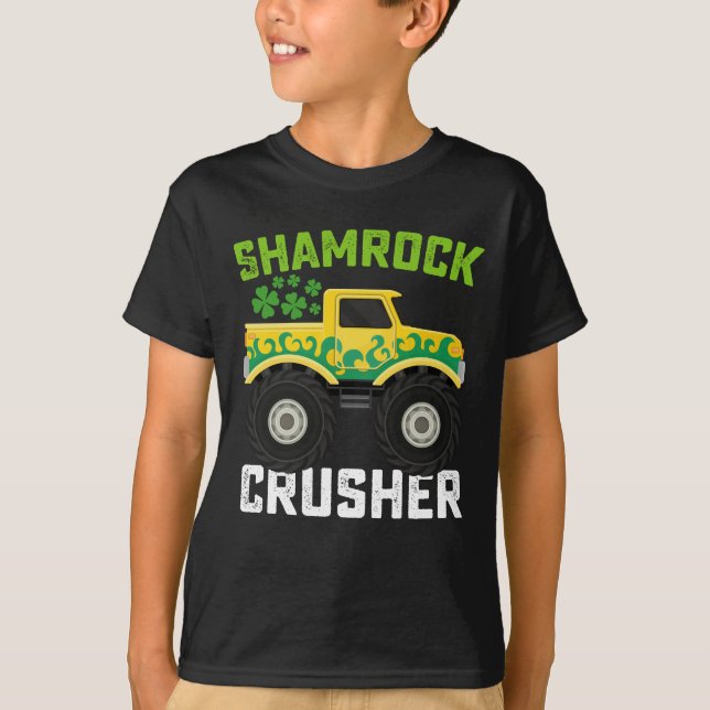 Camiseta Camión de monstruo cruzado de Shamrock en el Día d (Anverso)