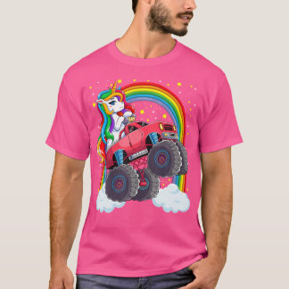 Camiseta Camión de Monstruo Cuto Unicornio Niños Arcoiris M