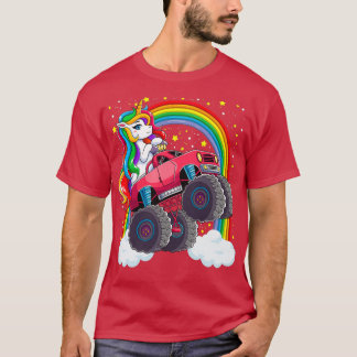 Camiseta Camión de Monstruo Cuto Unicornio Niños Arcoiris M