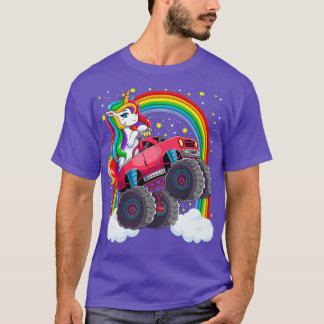 Camiseta Camión de Monstruo Cuto Unicornio Niños Arcoiris M