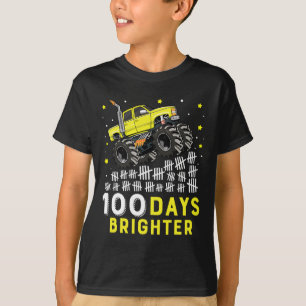 Camiseta Camión De Monstruo De 100 Días Más Brillante 100 D