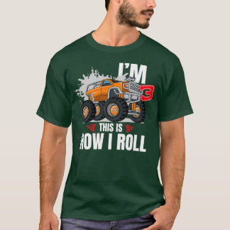 Camiseta Camión de Monstruo de 3 años de edad Cumpleaños 2