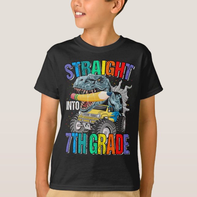 Camiseta Camión de monstruo de 7º Grado Dinosaurio (Anverso)