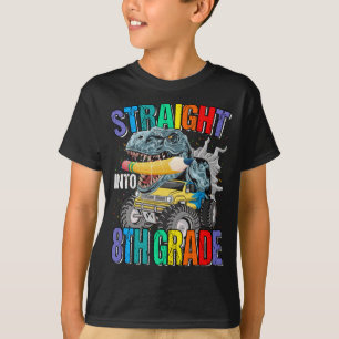 Camiseta Camión de Monstruo de Octavo Grado Dinosaurio