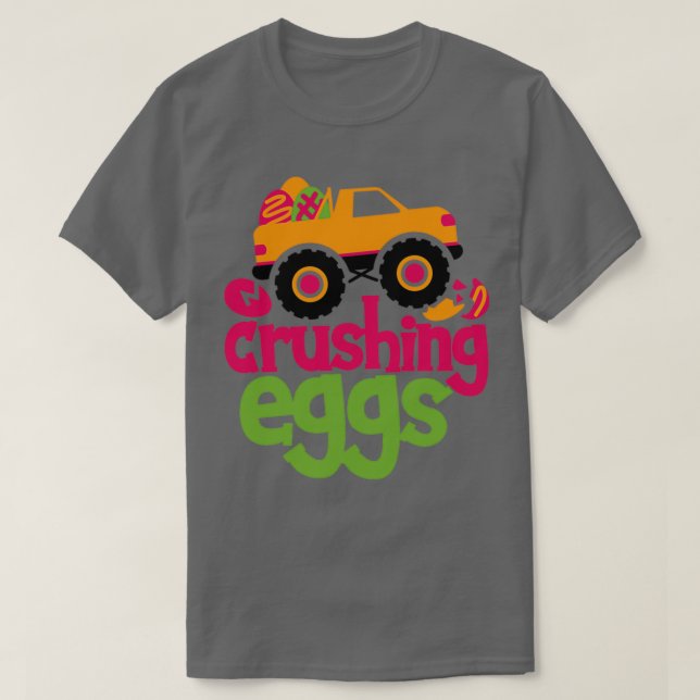 Camiseta Camión de Monstruo de Pascua de Huevos Aplastante  (Diseño del anverso)