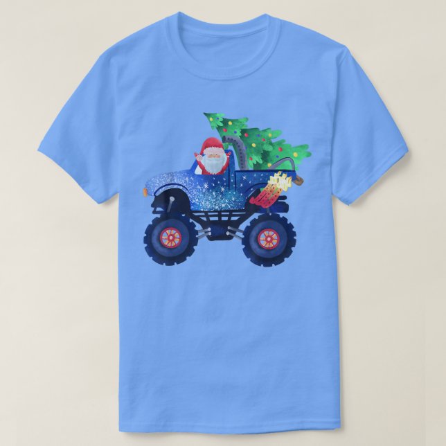 Camiseta Camión de Monstruo de Santa Riding con Navidades T (Diseño del anverso)