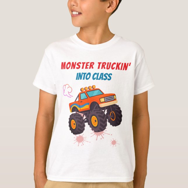 Camiseta Camión de Monstruo "en clase" (Anverso)