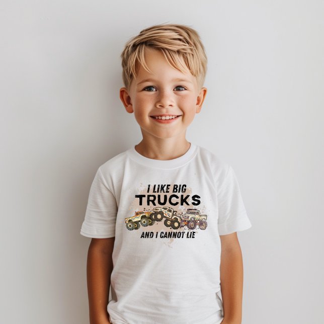 Camiseta Camión de Monstruo Gracioso Niños Tipografía Moder (Subido por el creador)