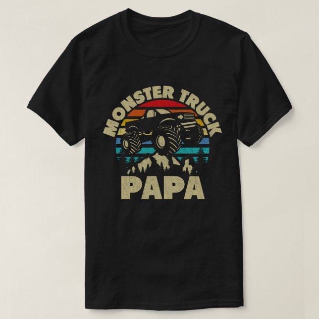 Camiseta Camión de Monstruo Papá Coincide Con Papá Familiar (Diseño del anverso)
