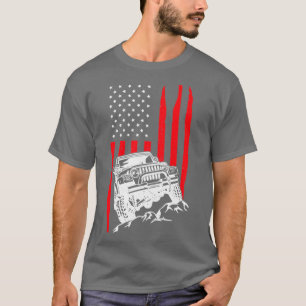 Camiseta Camión de Monstruo Patriótico de Bandera Americana