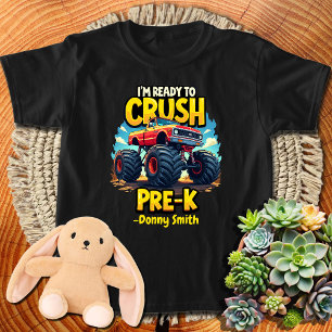 Camiseta Camión de Monstruo Pre-K de vuelta al nombre perso