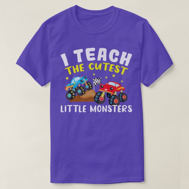 Camiseta Camión De Monstruo Que Enseño A Los Pequeños Monst (Diseño del anverso)