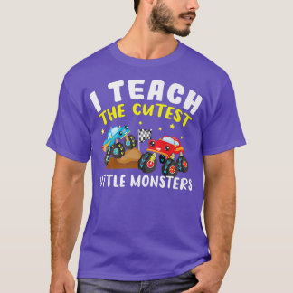 Camiseta Camión De Monstruo Que Enseño A Los Pequeños Monst