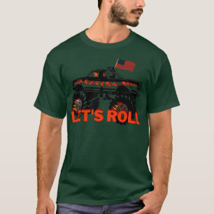 Camiseta Camión de Monstruo Roll Letx27s con llamas