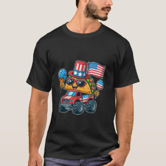 Camiseta Camión de monstruo Taco gracioso sosteniendo helad