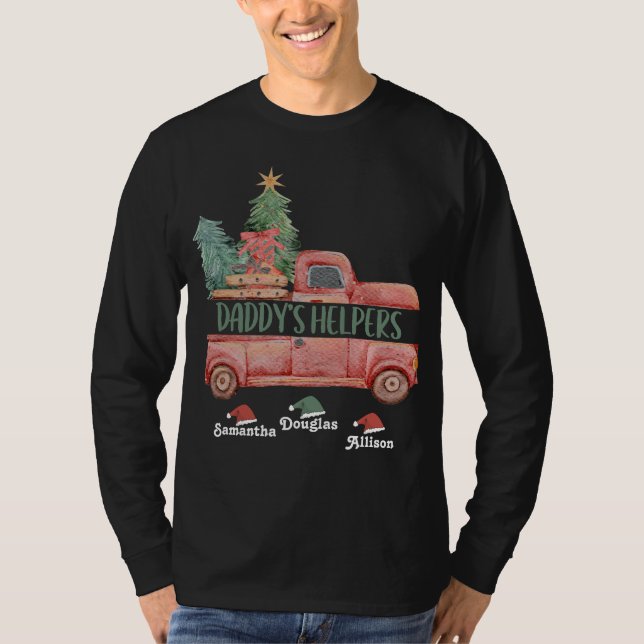 Camiseta Camión de Navidades de ayuda de papá personalizado (Anverso)