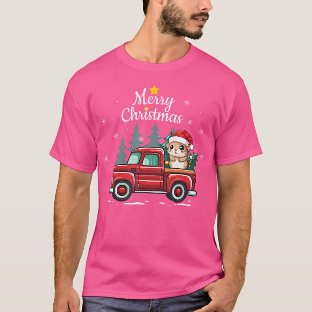 Camiseta Camión de Navidades Gerbil plantó divertida árbol  (Anverso)