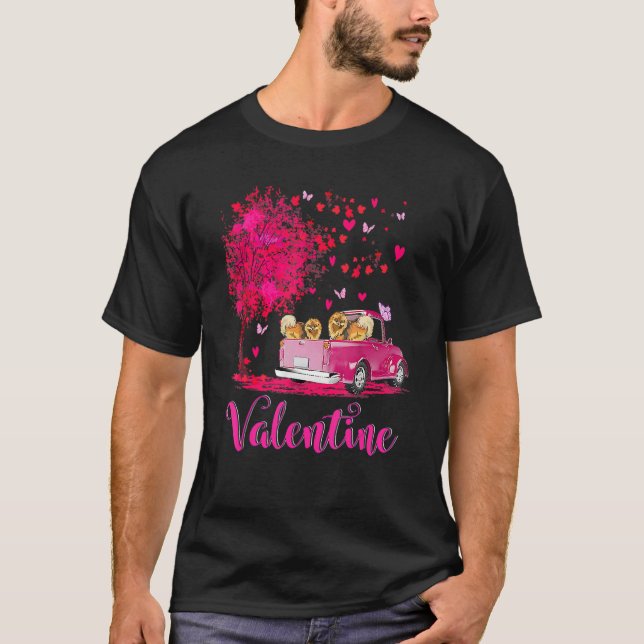 Camiseta Camión de parejas de pomerania feliz día de San Va (Anverso)