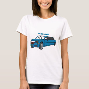 Camiseta Camión de personalizado limusina azul muy feliz
