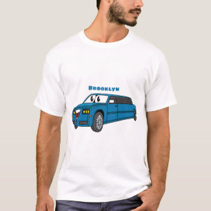 Camiseta Camión de personalizado limusina azul muy feliz