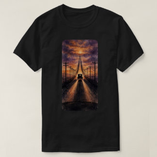 Camiseta Camión de pompas fúnebres en la puesta del sol T-S