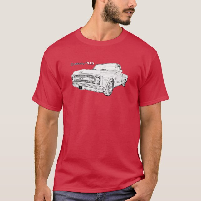 Camiseta Camión de recogida Chevy C10 de 1970 (Anverso)