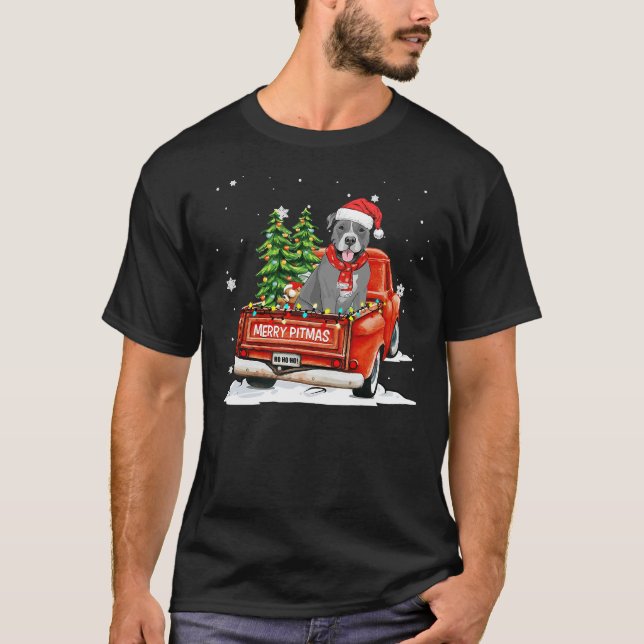 Camiseta Camión de recogida de Pitbull de Merry Pitmas (Anverso)