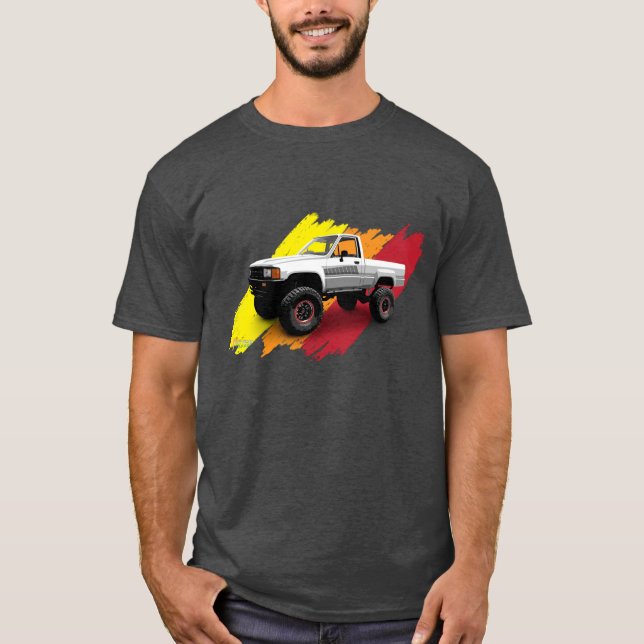 Camiseta Camión de recogida Toyota Hilux 4x4 1985 (Anverso)