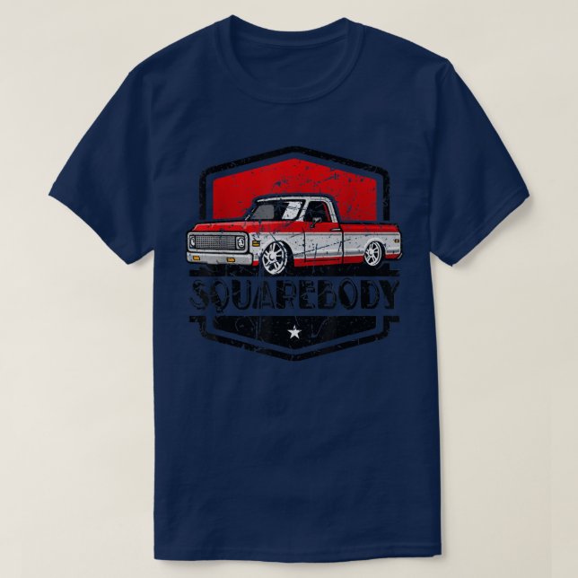 Camiseta Camión de recolección Clásico de Cuadrado con Auto (Diseño del anverso)