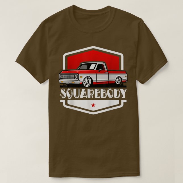Camiseta Camión de recolección Clásico de Cuadrado con Auto (Diseño del anverso)