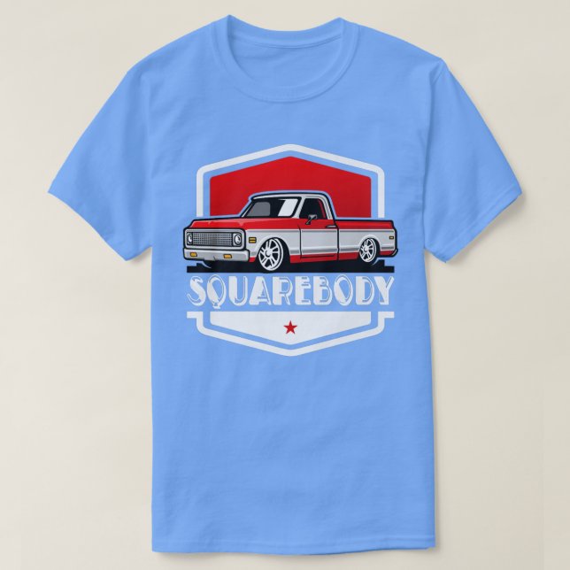 Camiseta Camión de recolección Clásico de Cuadrado con Auto (Diseño del anverso)