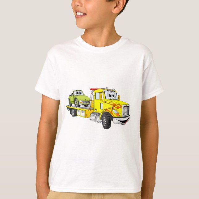 Camiseta Camión de remolque con Personalizado amarillo (Anverso)