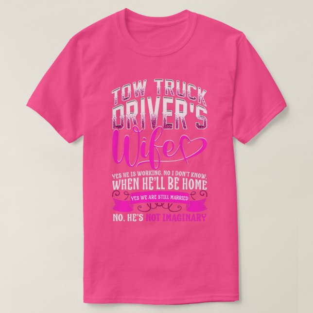 Camiseta Camión de remolque Esposa Camión de remolque de re (Diseño del anverso)
