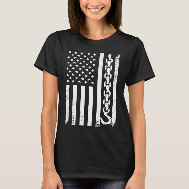 Camiseta Camión de remolque Hombres Mujeres Guay US Flag To (Anverso)