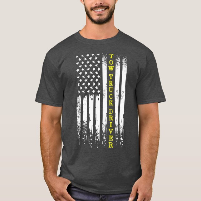Camiseta Camión de remolque Operador de Camión Delgado de L (Anverso)
