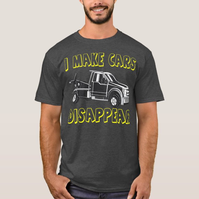 Camiseta Camión de remolque que hago desaparecer los coches (Anverso)