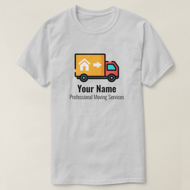 Camiseta camión de servicios de traslado de personalizable (Diseño del anverso)